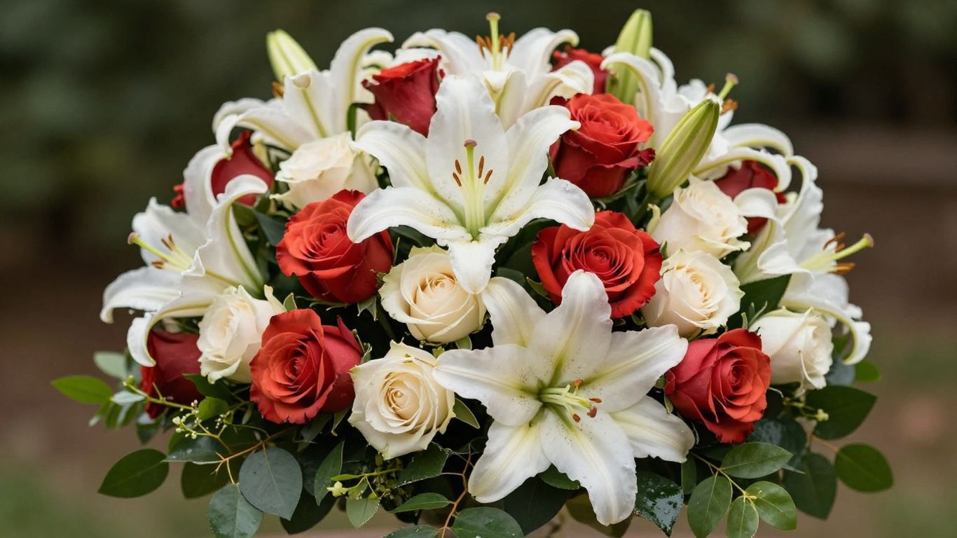 Fresh wedding flowers bouquet