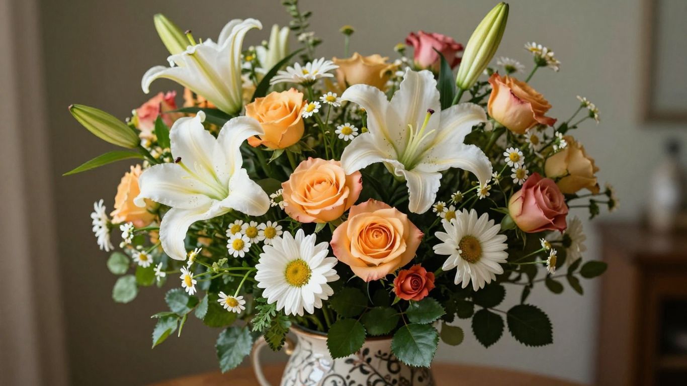Birthday flowers in a vase