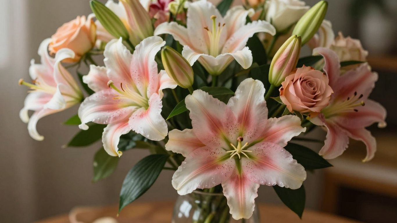 Surprise birthday flowers in a vase.